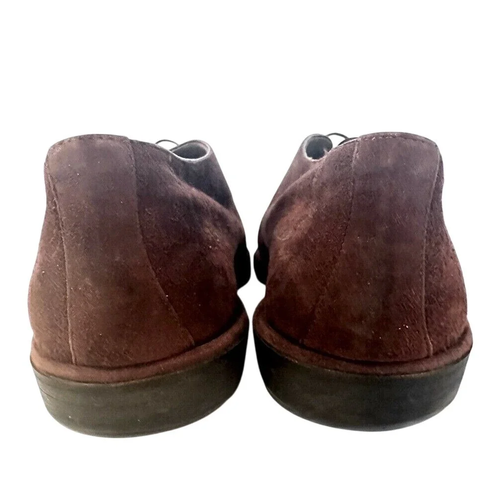 Susan Bennis Warren Edwards The‎ Crepes Suede Oxfords Men's 9 Brown Lace Up